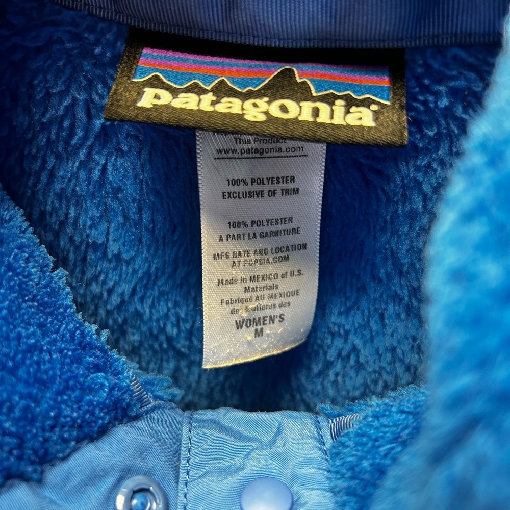 Patagonia Women's Re-Tool Snap-T Fleece Sweater Pullover Andes Cobalt Blue - Picture 4 of 4